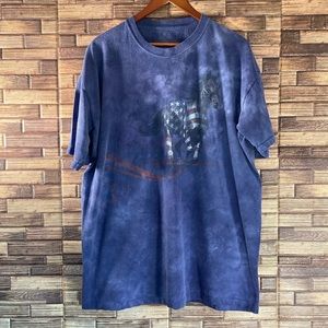 The Mountain RARE 2009 Shirt Size XL  Patriotic Horse Flag Blue Purple EUC